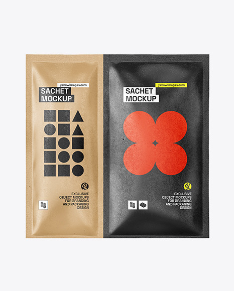 Kraft Double Sachet Mockup