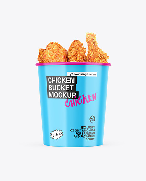 Glossy Bucket W/ Chicken Mockup