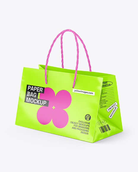 Glossy Paper Shopping Bag Mockup