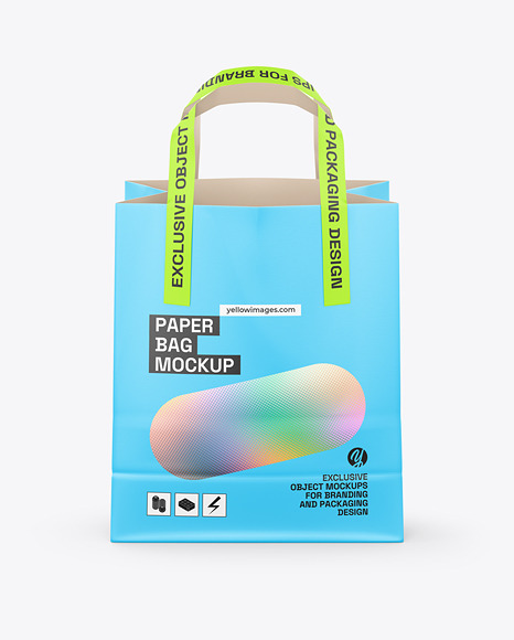 Paper Bag w/ Handles Mockup