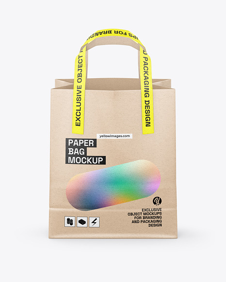 Kraft Paper Bag w/ Handles Mockup