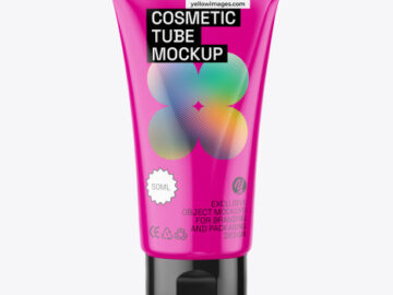 Glossy Cosmetic Tube Mockup
