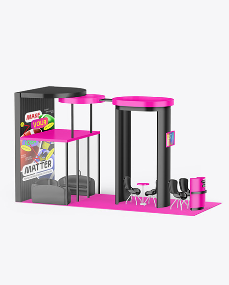 Glossy Exhibition Booth Mockup