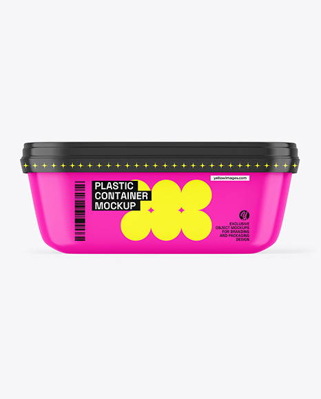 Glossy Plastic Ice Cream Container Mockup