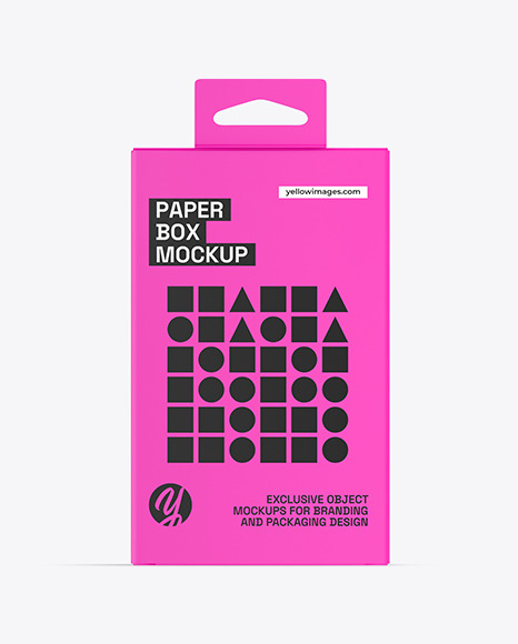 Paper Box with Hand Tab Mockup