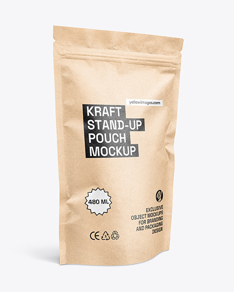 Kraft Paper Stand Up Pouch Mockup