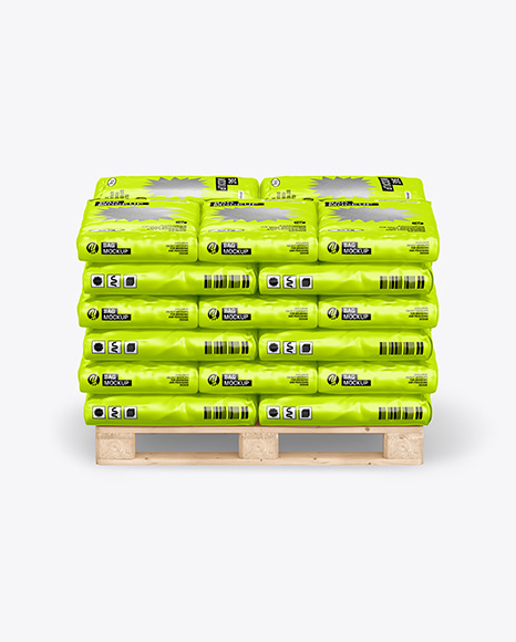 Metallized Paper Bags On a Pallet Mockup