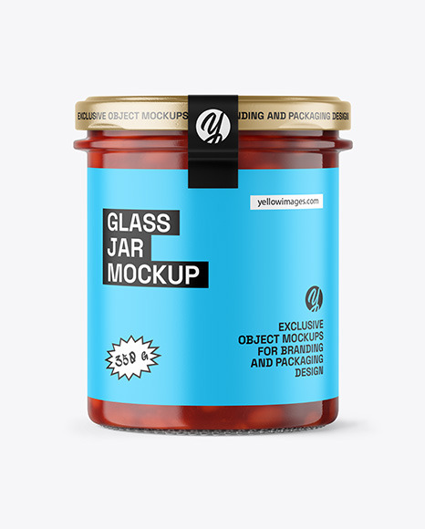 Clear Glass Jar with Beans Mockup