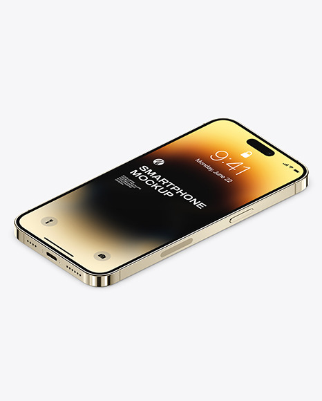 iPhone 14 Pro Max Gold Mockup
