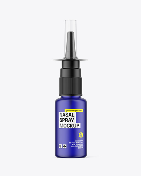 Frosted Colored Glass Nasal Spray Bottle Mockup