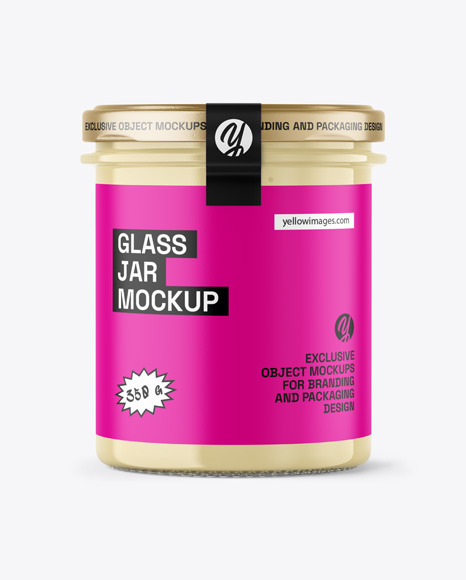 Clear Glass Jar with Creamed Honey Mockup