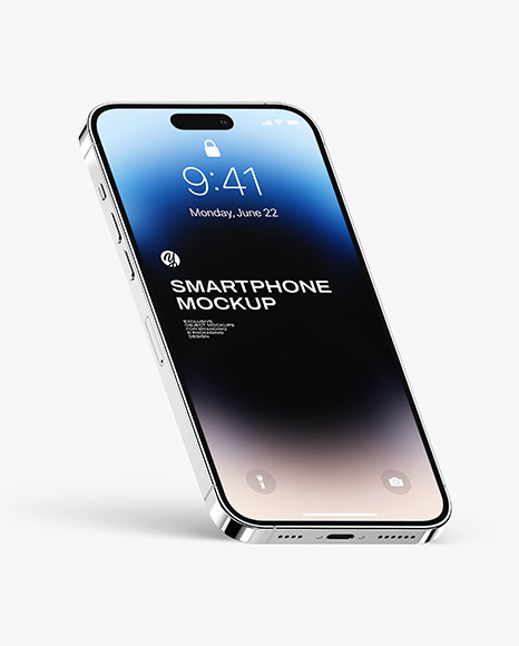 iPhone 14 Pro Max Silver Mockup