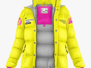 Woman's Down Jacket Mockup - Front View