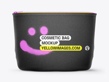 Cosmetic Bag with Zipper Mockup - Front View