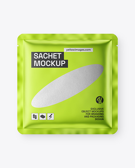 Matte Metallic Sachet Mockup