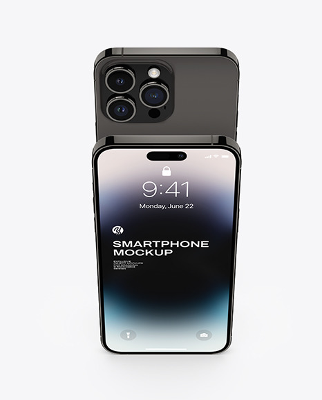 Two iPhone 14 Pro Max Space Black Mockup