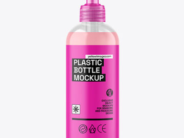 Clear Liquid Soap Cosmetic Bottle with Pump Mockup