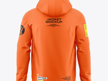 Men's Down Jacket Mockup - Back View