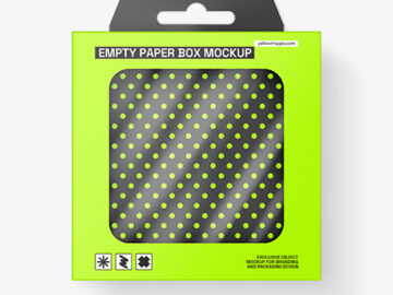 Empty Paper Box w/ Hang Tab Mockup