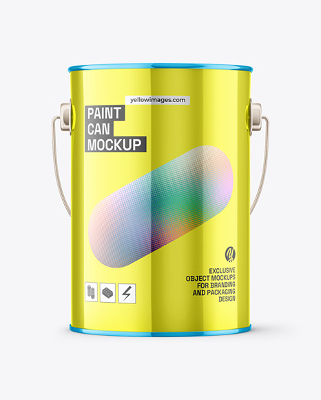 Paint Tin Can w/ Handle Mockup