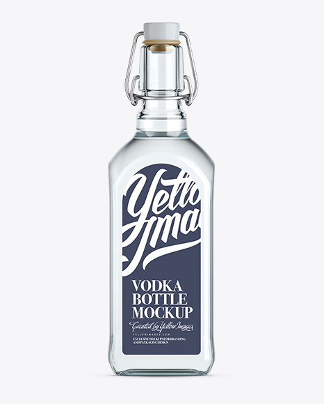 Vodka Bottle Mockup W/ Flip-Top Cap - Front View