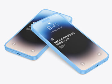 Two Clay iPhone 14 Pro Max Mockup