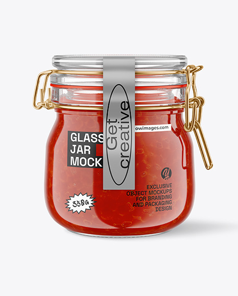 Glass Caviar Jar With Clamp Lid Mockup