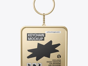 Metallic Keychain Mockup