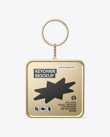 Metallic Keychain Mockup