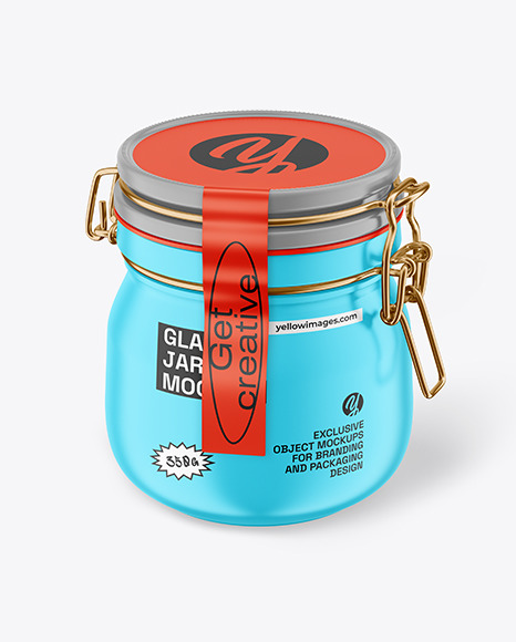 Matte Jar With Clamp Lid Mockup