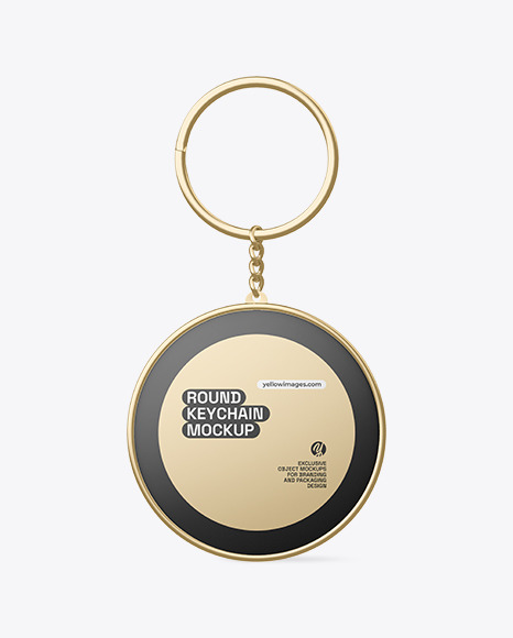 Metallic Round Keychain Mockup