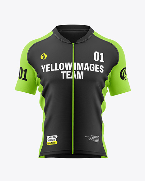 Men's Short Sleeve Cycling Jersey Mockup - Front View