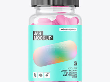 Clear Plastic Pills Jar Mockup