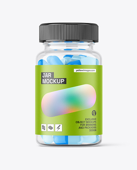 Clear Plastic Pills Jar Mockup