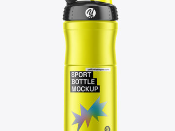 Metallized Sport Bottle Mockup