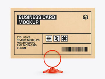 Kraft Business Card With Glossy Holder Mockup