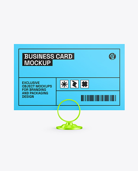 Business Card With Glossy Metallic Holder Mockup