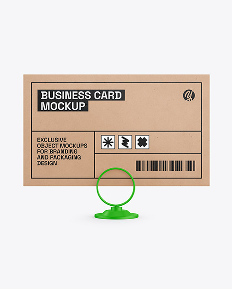 Kraft Business Card With Matte Holder Mockup