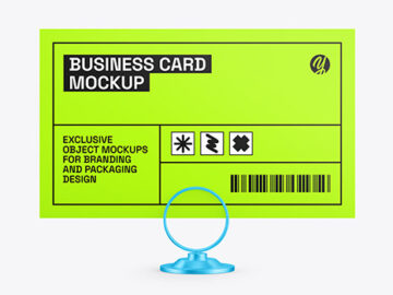 Business Card With Matte Metallic Holder Mockup