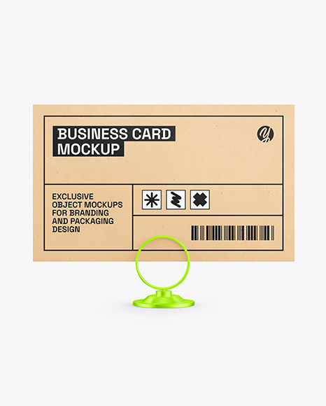 Kraft Business Card With Matte Metallic Holder Mockup