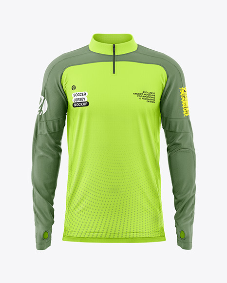 Long Sleeve Soccer Jersey Mockup - Front View
