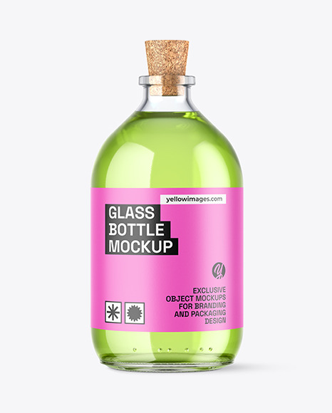 Clear Glass Bottle Mockup