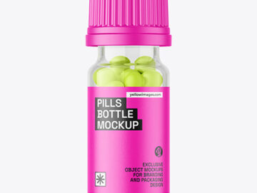 10ml Clear Pills Bottle Mockup