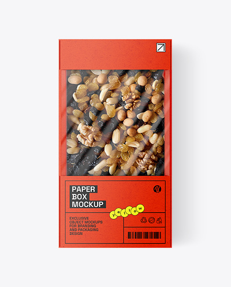 Kraft Box with Dried Fruits and Nuts Mockup