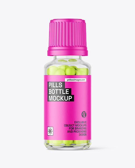 15ml Clear Pills Bottle Mockup