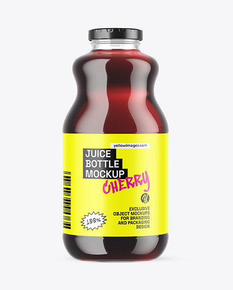 Cherry Juice Bottle Mockup