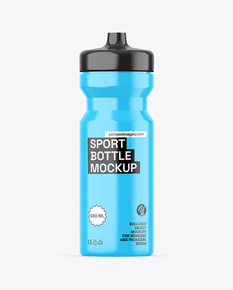 Glossy Sport Bottle Mockup