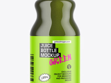 Green Detox Juice Bottle Mockup
