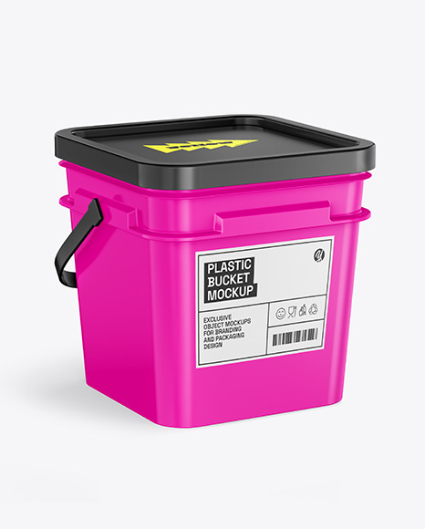 Glossy Plastic Bucket Mockup