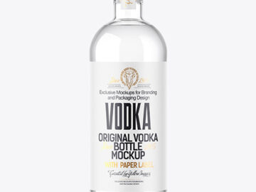 Clear Glass Vodka Bottle Mockup